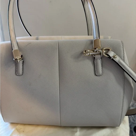 Coach Madison Madeline Cream Handbag with Gold Accents